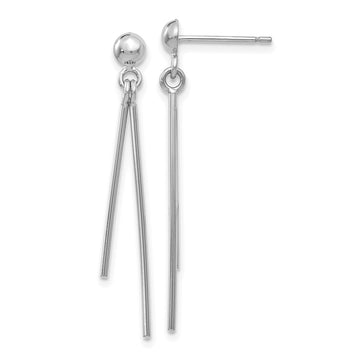 Gold Double Tube Dangle Post Earrings
