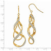 14k Polished Glitter Infused Spiral Dangle Earrings