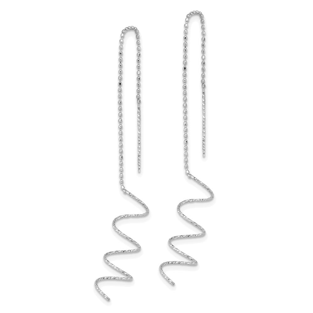Gold Diamond-cut Twisted Theader Earrings