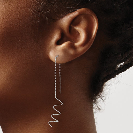 Gold Diamond-cut Twisted Theader Earrings