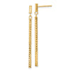 14k Polished and Diamond-cut Bar Dangle Post Earrings