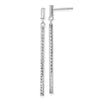 14k White Gold Polished and Diamond-cut Bar Dangle Post Earrings