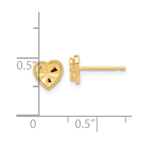 Gold Heart Post Earrings