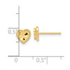 14k Polished Diamond-cut Heart Post Earrings