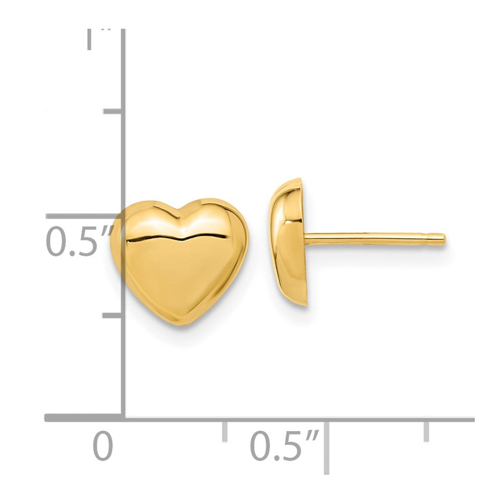 14k 8.6mm Polished Heart Post Earrings