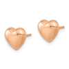 14k Rose Gold 8.6mm Polished Heart Post Earrings