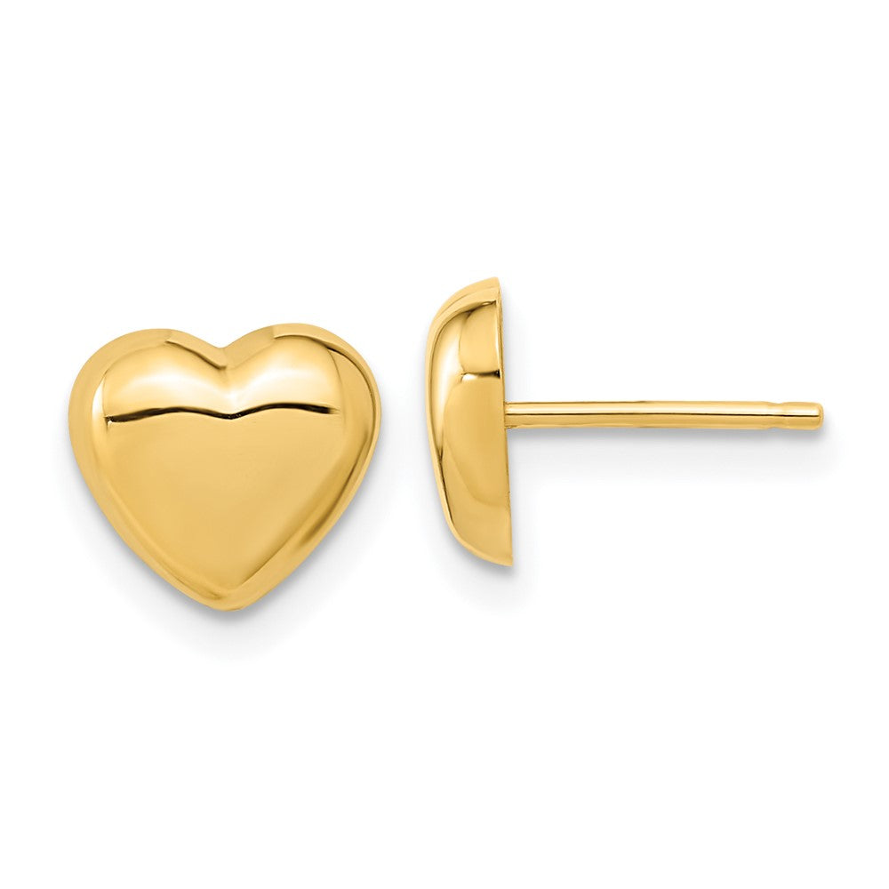14k 8.6mm Polished Heart Post Earrings