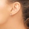 14k Rose Gold Polished Open Wavy Heart Post Earrings