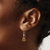 14k Two-tone Satin Diamond-cut Heart Dangle French Hook Earrings