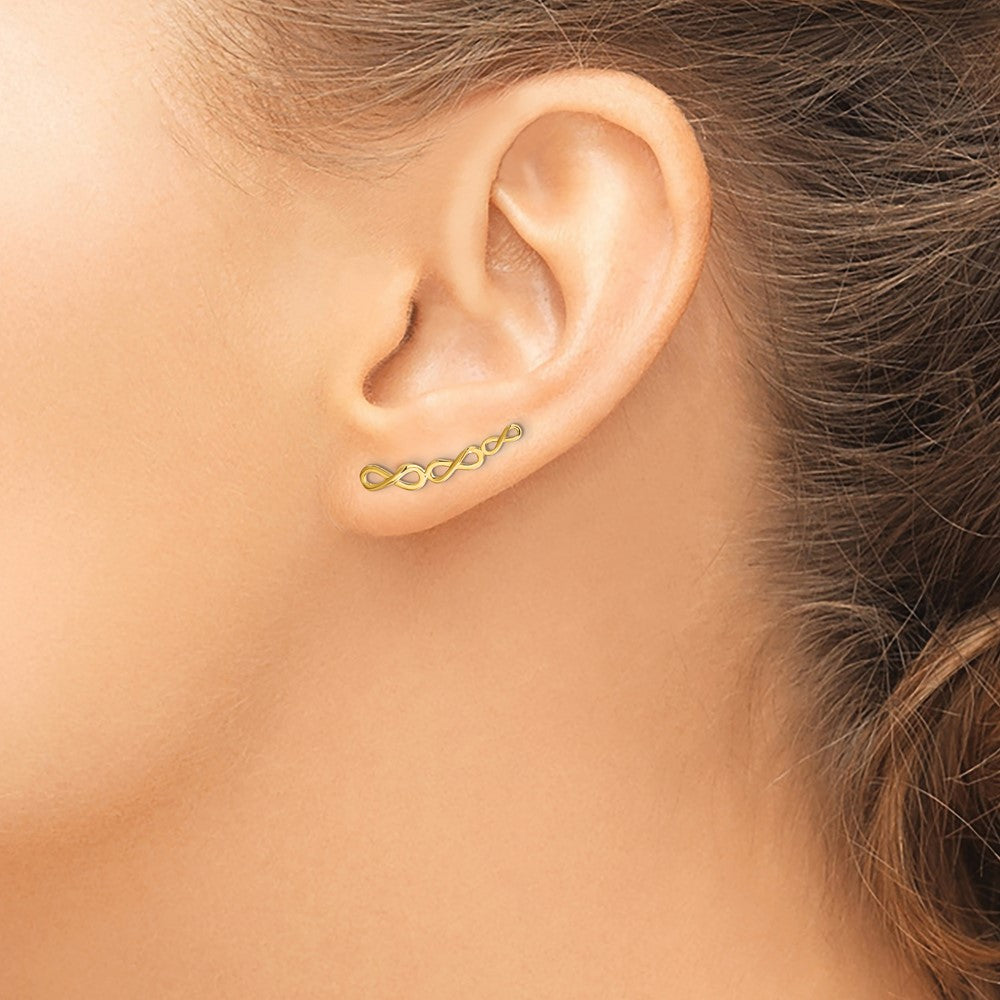 14k Polished Infinity Ear Climber Earrings