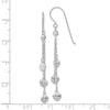 14k White Gold Diamond-cut Triple Heart and Chain Dangle French Hook Earrings