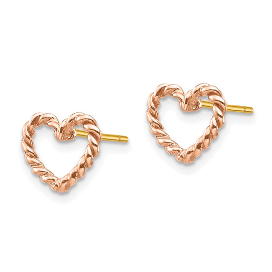 Gold Heart Post Earrings