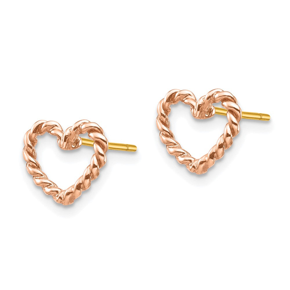 Gold Heart Post Earrings