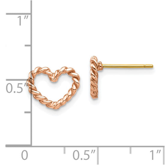 Gold Heart Post Earrings