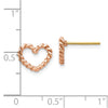 Gold Heart Post Earrings