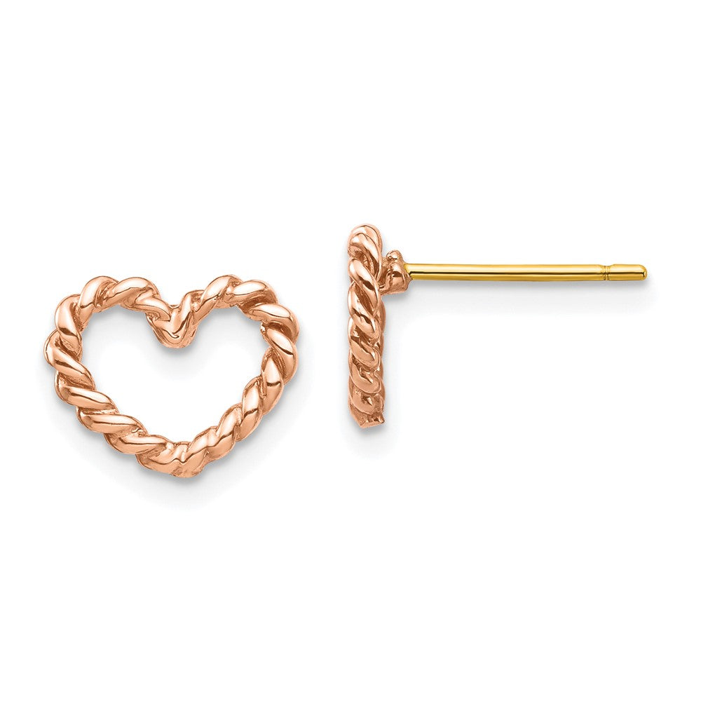 Gold Heart Post Earrings