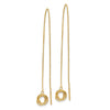 14k Polished Diamond-cut Box Chain Love Knot Threader Earrings