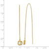 14k Polished Diamond-cut Box Chain Love Knot Threader Earrings