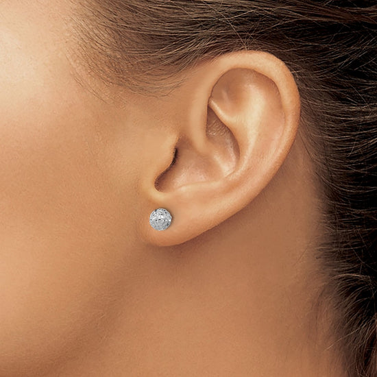 Diamond-Cut Ball Post Earrings