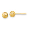 14k 6mm Diamond-cut Puffed Ball Post Earrings