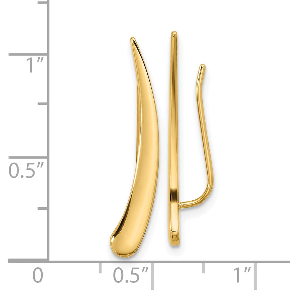 14k Polished Pointed Ear Climber Earrings