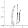 14k White Gold Polished Textured Pointed Ear Climber Earrings