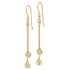 14k Two-tone Polished Diamond-cut Love Knot Dangle French Hook Earrings
