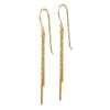 14k Polished Diamond-cut Chain and Bar Dangle French Hook Earrings