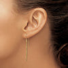 14k Polished Diamond-cut Chain and Bar Dangle French Hook Earrings