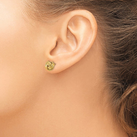 14k 10mm Polished Triple Love Knot Post Earrings