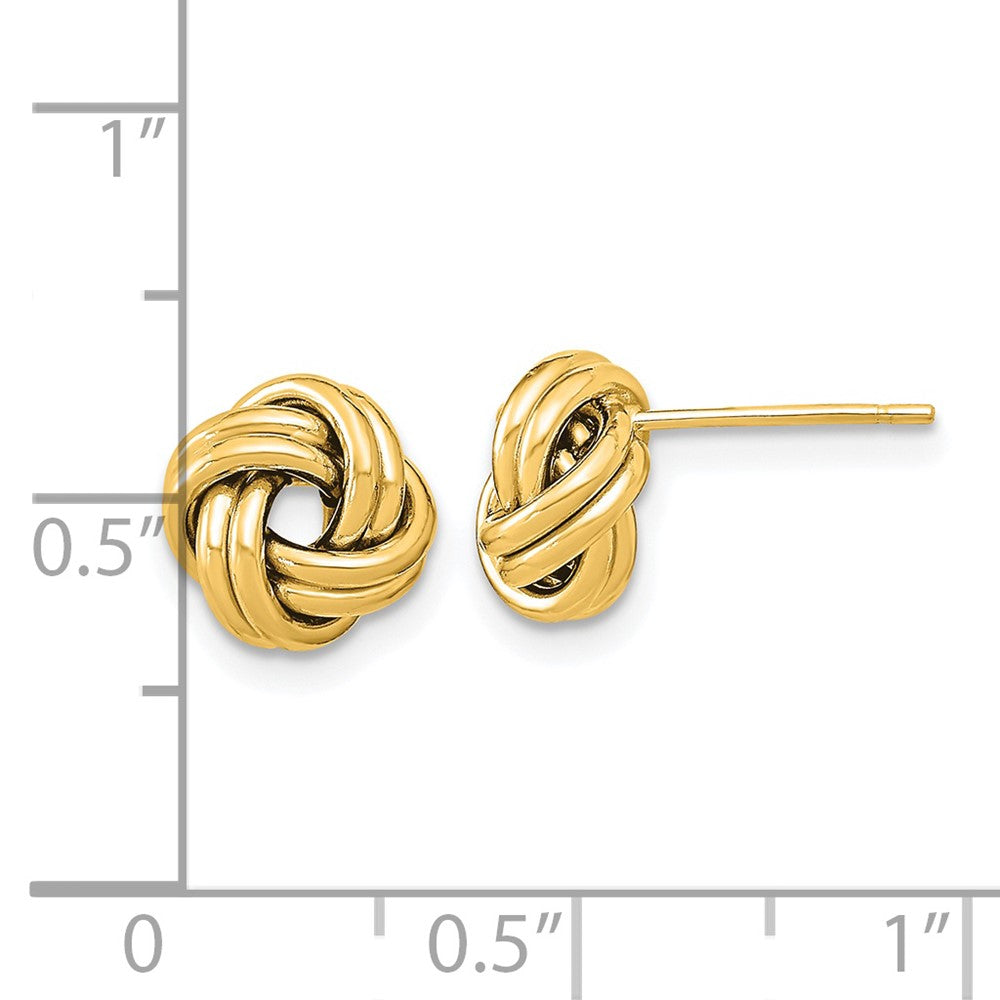 14k 9mm Polished Double Love Knot Post Earrings