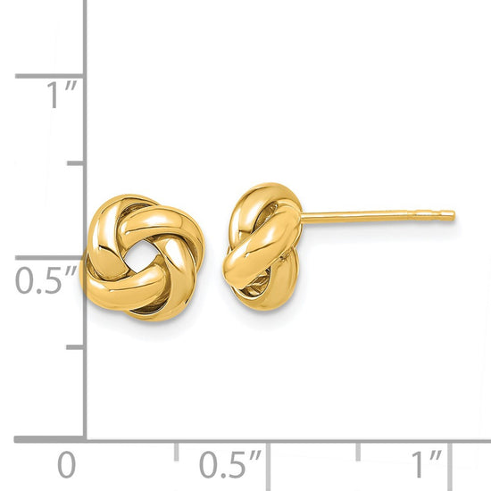 14K 9mm Polished Love Knot Post Earrings