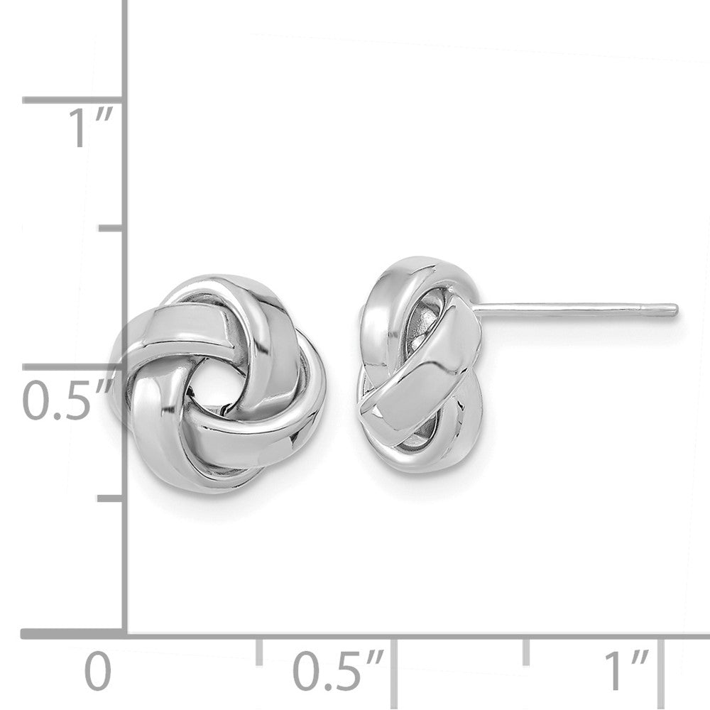 14k White Gold 10mm Polished Love Knot Post Earrings