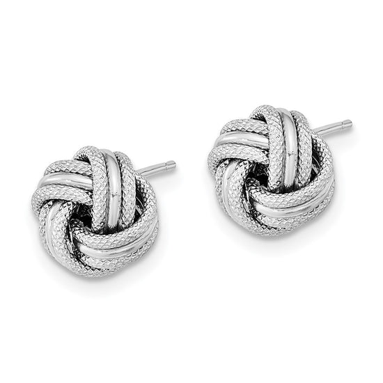 Gold Textured Love Knot Post Earrings