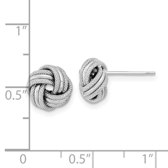 Gold Textured Love Knot Post Earrings