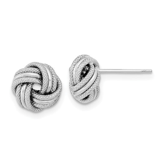 Gold Textured Love Knot Post Earrings