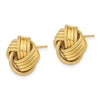 14k 14mm Polished and Textured Love Knot Post Earrings
