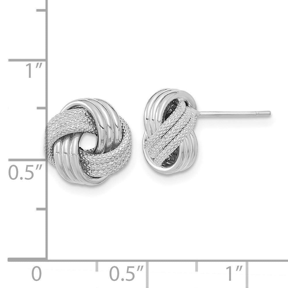 Gold Textured Love Knot Post Earrings
