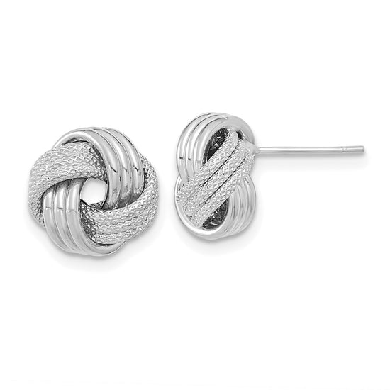Gold Textured Love Knot Post Earrings