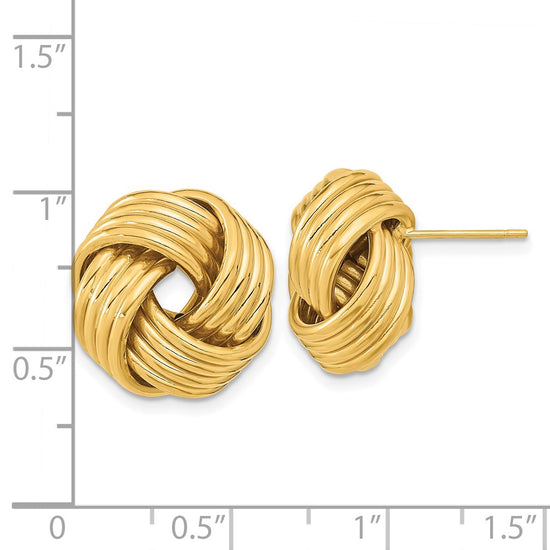 14k 17mm Polished Love Knot Post Earrings