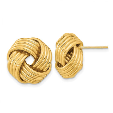 14k 17mm Polished Love Knot Post Earrings