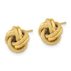 14k 10mm Polished Textured Double Love Knot Post Earrings