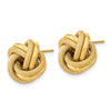 14k 13.5mm Polished Textured Double Love Knot Post Earrings