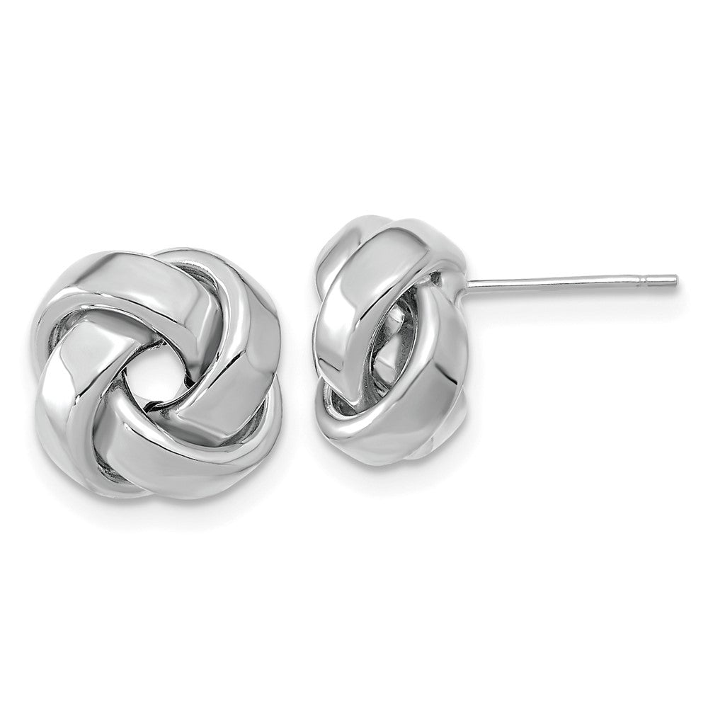 14k White Gold 12mm Polished Love Knot Post Earrings