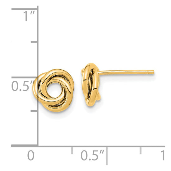 14K 8mm Polished Love Knot Post Earrings