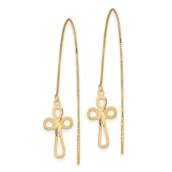 Gold Cross Threader Earrings