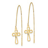 Gold Cross Threader Earrings