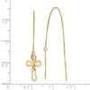 Gold Cross Threader Earrings