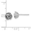 14k and White Rhodium Satin Finish D/C Rose Post Earrings with Yellow Gold Earring Backs