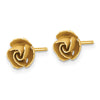 14k Satin Finish Diamond-cut Rose Post Earrings